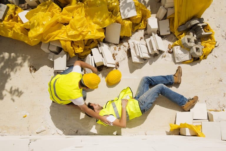 a construction worker has been injured at work and suffered significant injury